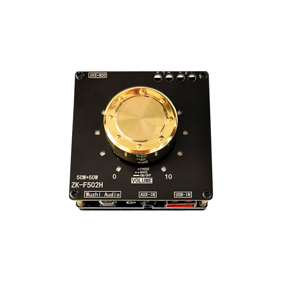 ZK-F502H Cool Volume Indicator Bluetooth Audio Power Amplifier Board Module TPA3116D2 Stereo 50W+50W