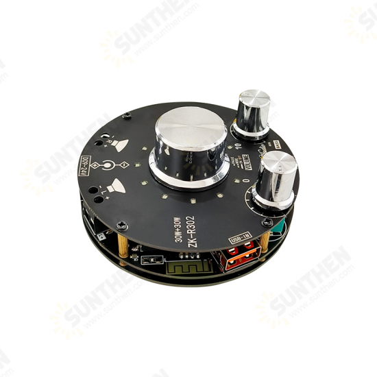 ZK-R302 Volume Indicator LED Bluetooth Audio Amplifier Board Module TPA3118 High And Low Bass Adjustment 30Wx2 Speaker