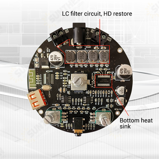 ZK-R502E Bluetooth 5.0 High Power Digital Amplifier Stereo Board 50Wx2 AMP Amplificador Home Music With Volume Indicator