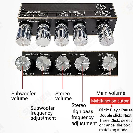 ZK-TB22 2.1 Channel bluetooth 5.1 Audio Power Amplifier Board Stereo Tweeter Bass Subwoofer Adjustment TWS True Wireless TPA3116 Module