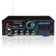 2000W Dual Channel Wireless bluetooth 5.0 Stereo Amplifier Digital HiFi Audio Power Amplifier Mixer Support FM Function Remote Control for Stage Home Car Karaoke