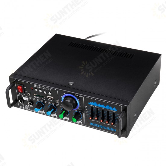 2000W Dual Channel Wireless bluetooth 5.0 Stereo Amplifier Digital HiFi Audio Power Amplifier Mixer Support FM Function Remote Control for Stage Home Car Karaoke