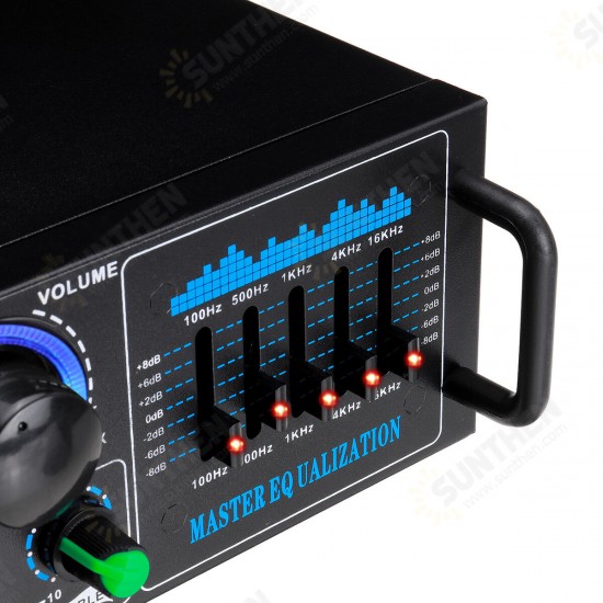 2000W Dual Channel Wireless bluetooth 5.0 Stereo Amplifier Digital HiFi Audio Power Amplifier Mixer Support FM Function Remote Control for Stage Home Car Karaoke