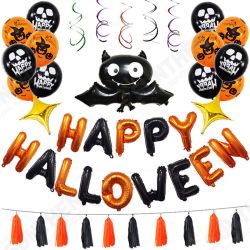 1 Set Happy Halloween Decorations Bat Balloon Party Hanging Letter Balloons Prop 1 Set Happy Halloween Decorations Bat Balloon Party Hanging Letter Balloons Prop