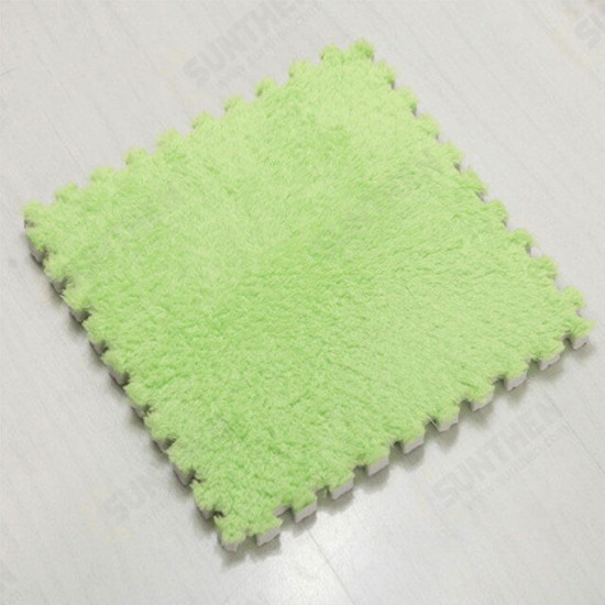 10 Pcs 30x30x1cm Children EVA Suede Mats Stitching Carpet Floor Mat Comfortable Soft Anti-skid Play Pad for Living Room Bedroom