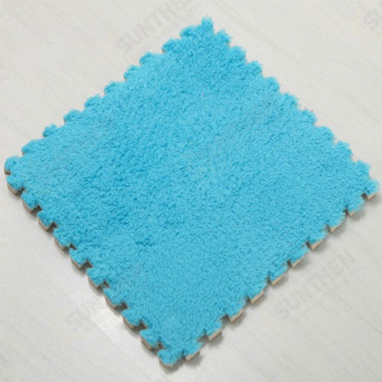 10 Pcs 30x30x1cm Children EVA Suede Mats Stitching Carpet Floor Mat Comfortable Soft Anti-skid Play Pad for Living Room Bedroom