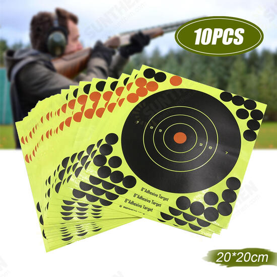 10PCS Shooting Adhesive Targets Splatter Reactive Target Sticker Paper 20*20CM