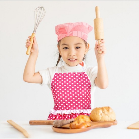 13Pcs Apron Kids Cooking Baking Set Kitchen Girls Toys Chef Role Play Children Costume Pretend Play Set Improve Practical＆Thinking Ability