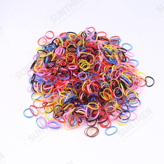 2000 Pcs Multicolor Disposable Elastic Rope Ponytail Rubber Band Hair Taping Children＆Adults Braided Hair