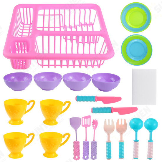 21 Pcs Kids Cooking Kitchenware Toys Children Drain Basket Toddler Gift Tableware Toys