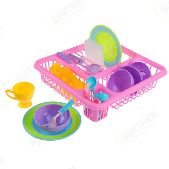 21 Pcs Kids Cooking Kitchenware Toys Children Drain Basket Toddler Gift Tableware Toys