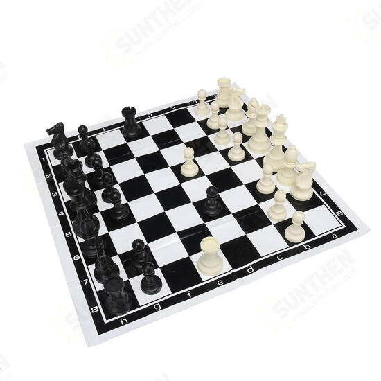 32 Piece Game Chess Foldable 9.5/7.5/6.4cm King Knight Set Outdoor Recreation Family Camping Game