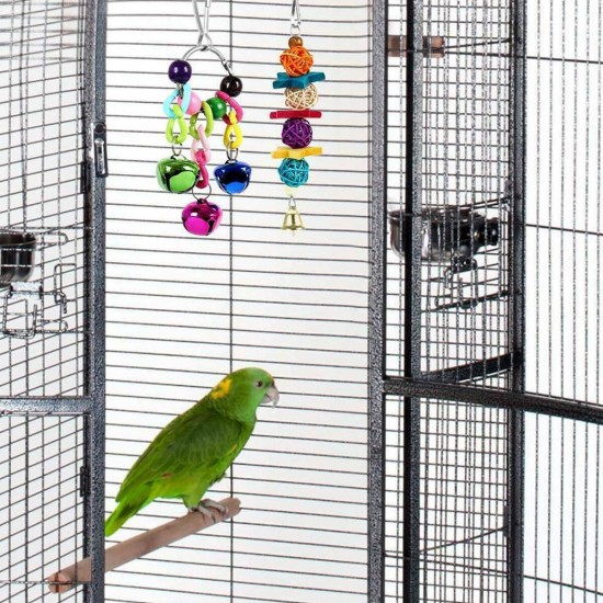 7Pcs/Set Combination Parrot Toy Bird Articles Parrot Bite Toy Parrot Funny Swing Ball Bell Standing Training Toys