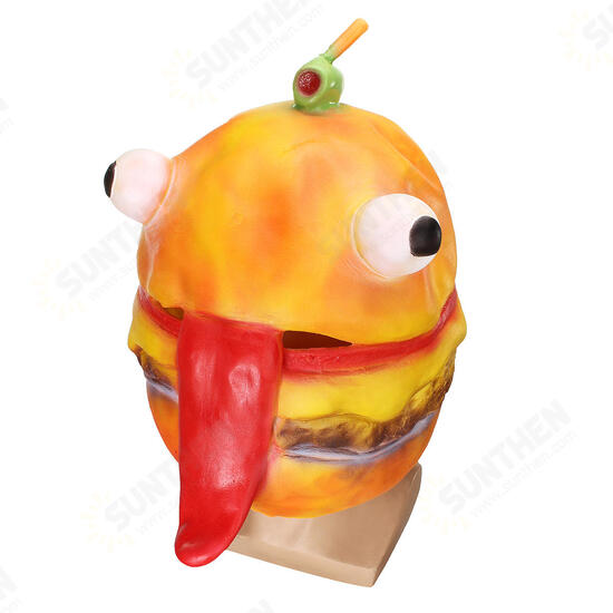 Burger Hamburger Latex Mask Fancy Dress Full Face Head Halloween Cosplay Party