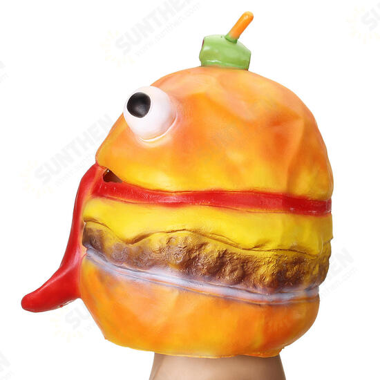 Burger Hamburger Latex Mask Fancy Dress Full Face Head Halloween Cosplay Party