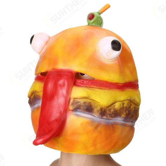 Burger Hamburger Latex Mask Fancy Dress Full Face Head Halloween Cosplay Party