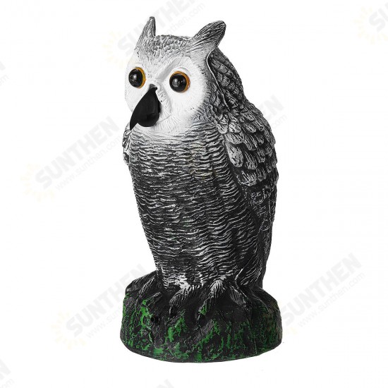 Dummy Owl Hunting Decoy Glowing Eyes Sound Garden Decor