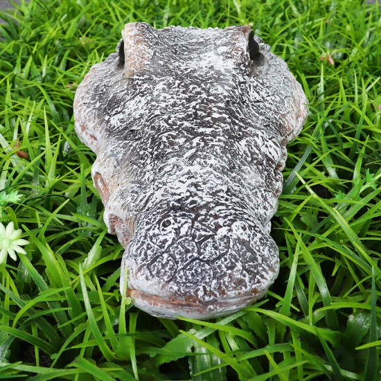 Floating Resin Crocodile Head Garden Pond Pool Realistic Water Features Decorations Pool Ornament