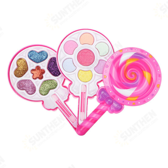 Girls Make-Up Toy Set Lollipop Shaped Princess Pink Beauty Cosmetics Compact Kids Gift