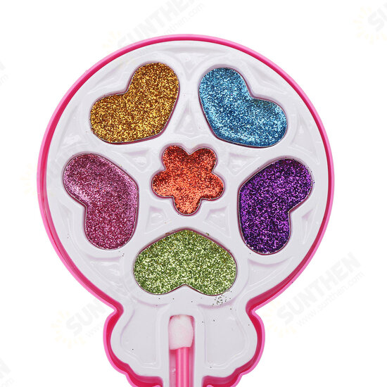 Girls Make-Up Toy Set Lollipop Shaped Princess Pink Beauty Cosmetics Compact Kids Gift