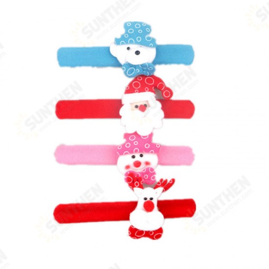 Kids Christmas Glowing Wristband Bracelet Ribbon Tree Decoration Santa Claus LED Cute Bracelet