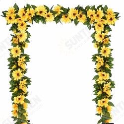 2PCS Artifical Sunflower Garland Flower Vine Wedding Floral Arch Decor Silk For Wedding Party Decoration 2PCS Artifical Sunflower Garland Flower Vine Wedding Floral Arch Decor Silk For Wedding Party Decoration