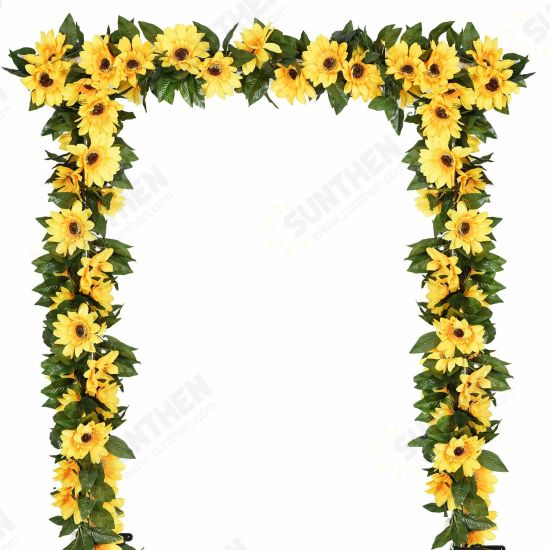 2PCS Artifical Sunflower Garland Flower Vine Wedding Floral Arch Decor Silk For Wedding Party Decoration