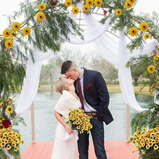 2PCS Artifical Sunflower Garland Flower Vine Wedding Floral Arch Decor Silk For Wedding Party Decoration