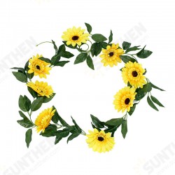 2PCS Artifical Sunflower Garland Flower Vine Wedding Floral Arch Decor Silk For Wedding Party Decoration 2PCS Artifical Sunflower Garland Flower Vine Wedding Floral Arch Decor Silk For Wedding Party Decoration