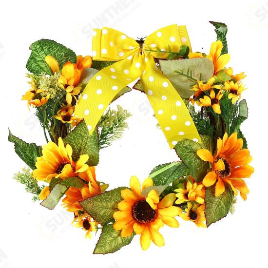 30/45CM Artificial Sunflower Pumpkin Pine Cone Berry Maple Leaf Halloween Wreath Door Decoration Thanksgiving