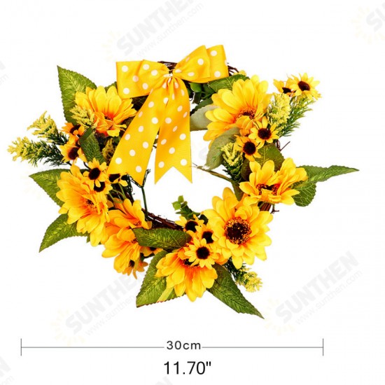 30/45CM Artificial Sunflower Pumpkin Pine Cone Berry Maple Leaf Halloween Wreath Door Decoration Thanksgiving