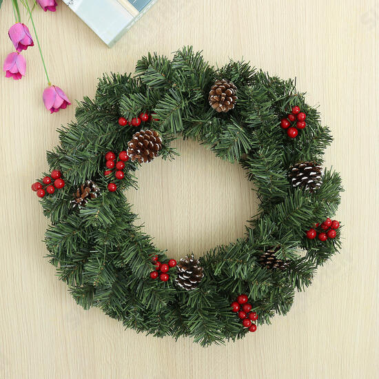 40/50/60cm Christmas Garland With Pine Cones XMAS Window Wreath Decorations