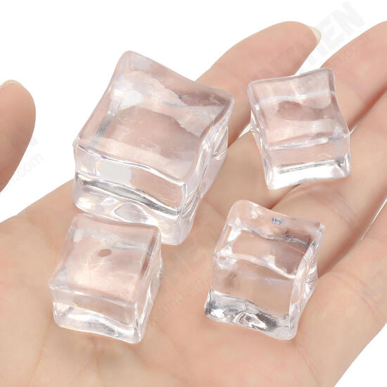 50Pcs Crystal Clear Artificial Acrylic Ice Cube Square Decor Photo Photography Props Decorations