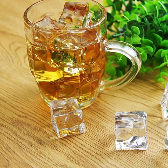 50Pcs Crystal Clear Artificial Acrylic Ice Cube Square Decor Photo Photography Props Decorations