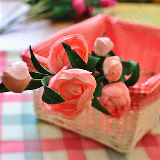 7 Heads Artificial Camellia Handmade Flowers Simulation Camellia Home Decoration