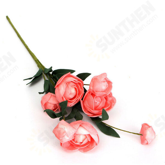 7 Heads Artificial Camellia Handmade Flowers Simulation Camellia Home Decoration