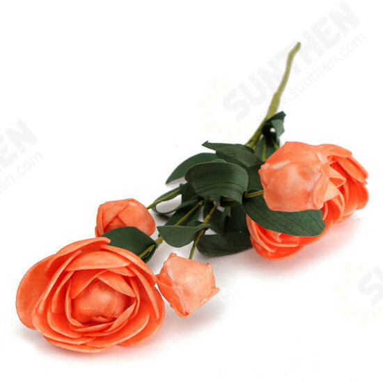 7 Heads Artificial Camellia Handmade Flowers Simulation Camellia Home Decoration