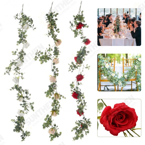 Artificial Eucalyptus Garland Hanging Rattan Wedding Greenery Home Decorations