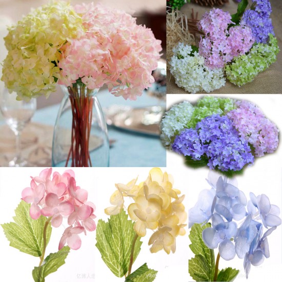 Artificial Flower Hydrangea Silk Bridal Bouquet Party Home Wedding Decor 5 Colors Flowers