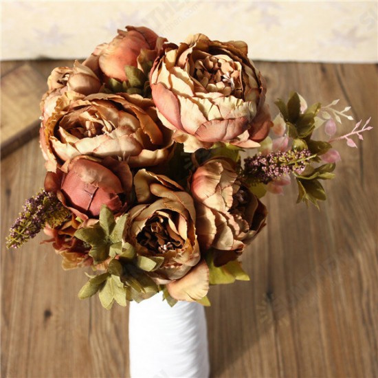 Artificial Peony Bouque Silk Flowers Home Room Party Wedding Garden Decoration