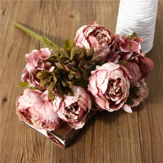 Artificial Peony Bouque Silk Flowers Home Room Party Wedding Garden Decoration