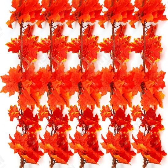 Green/Red Maple Leaf Artificial Vine Garland Foliage Plant Wedding Party Decor