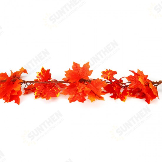 Green/Red Maple Leaf Artificial Vine Garland Foliage Plant Wedding Party Decor