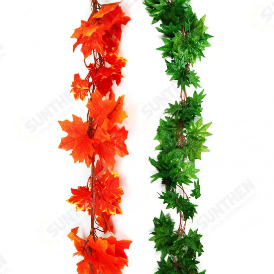 Green/Red Maple Leaf Artificial Vine Garland Foliage Plant Wedding Party Decor