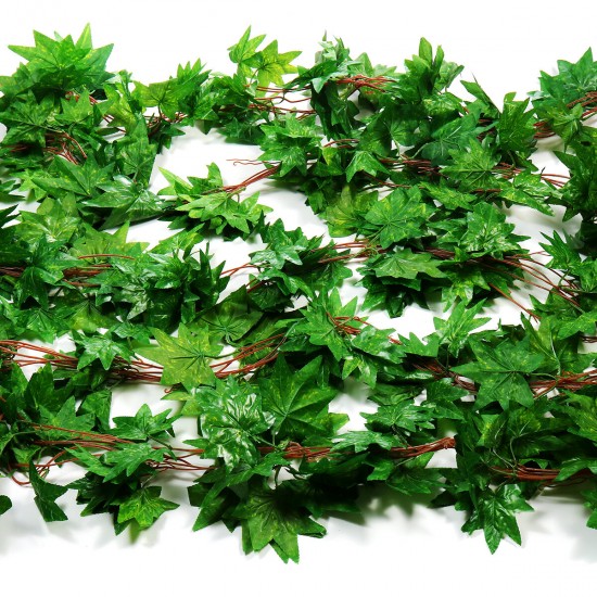 Green/Red Maple Leaf Artificial Vine Garland Foliage Plant Wedding Party Decor