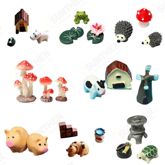 Miniatures Garden Decor Micro Landscape Ornaments Animals Furnitures Bonsai Decorations