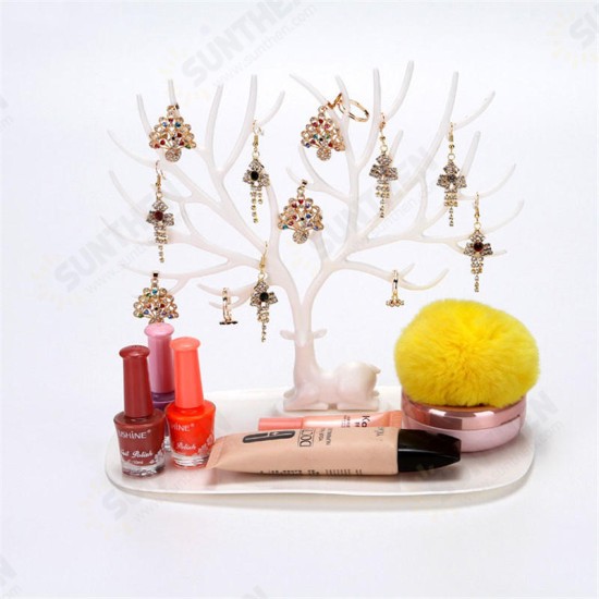 Plastic Creative Cosmetic Organizer Ring Lipstick Rack Makeup Organizer Antler Shaped Jewelry Box Necklace Display Organizer