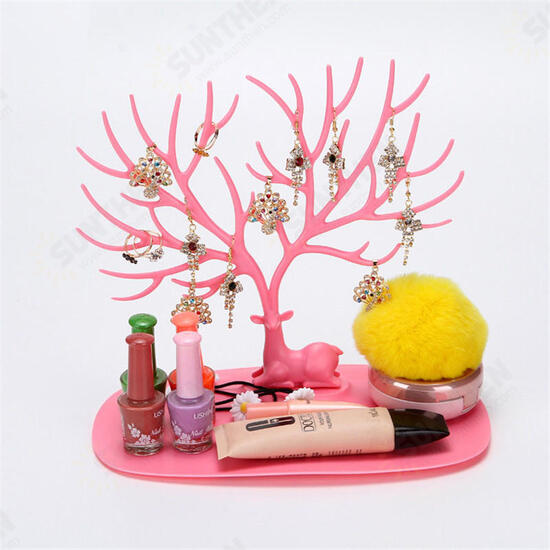 Plastic Creative Cosmetic Organizer Ring Lipstick Rack Makeup Organizer Antler Shaped Jewelry Box Necklace Display Organizer