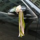 Silk Wedding Car Artificial Flower Bow Ribbon Handles Rearview Mirror Decorations