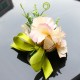 Silk Wedding Car Artificial Flower Bow Ribbon Handles Rearview Mirror Decorations